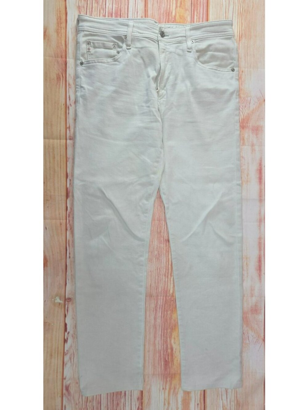 AG-Ed Denim Tellis Modern Slim White Jeans Size 34x33